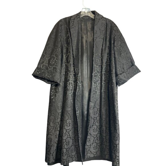 Vintage 1950s Black Brocade Opera Swing Coat - Picture 9 of 9